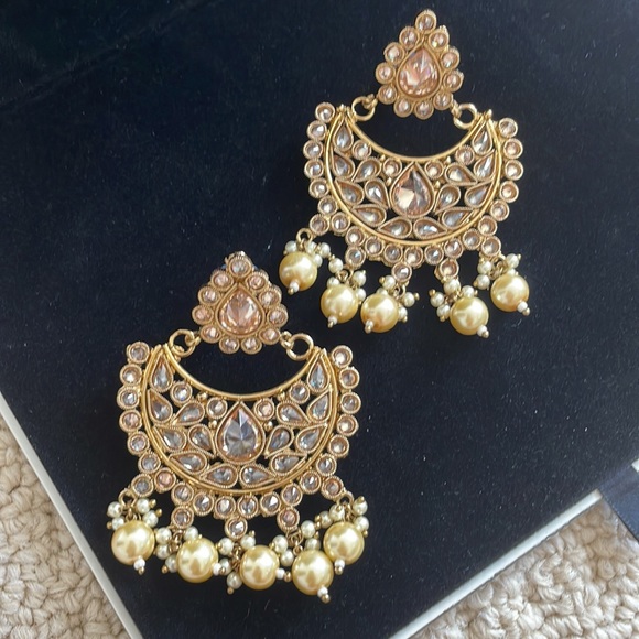 Antique Kundan & Pearl Jewelry Set NWOT - Picture 2 of 7